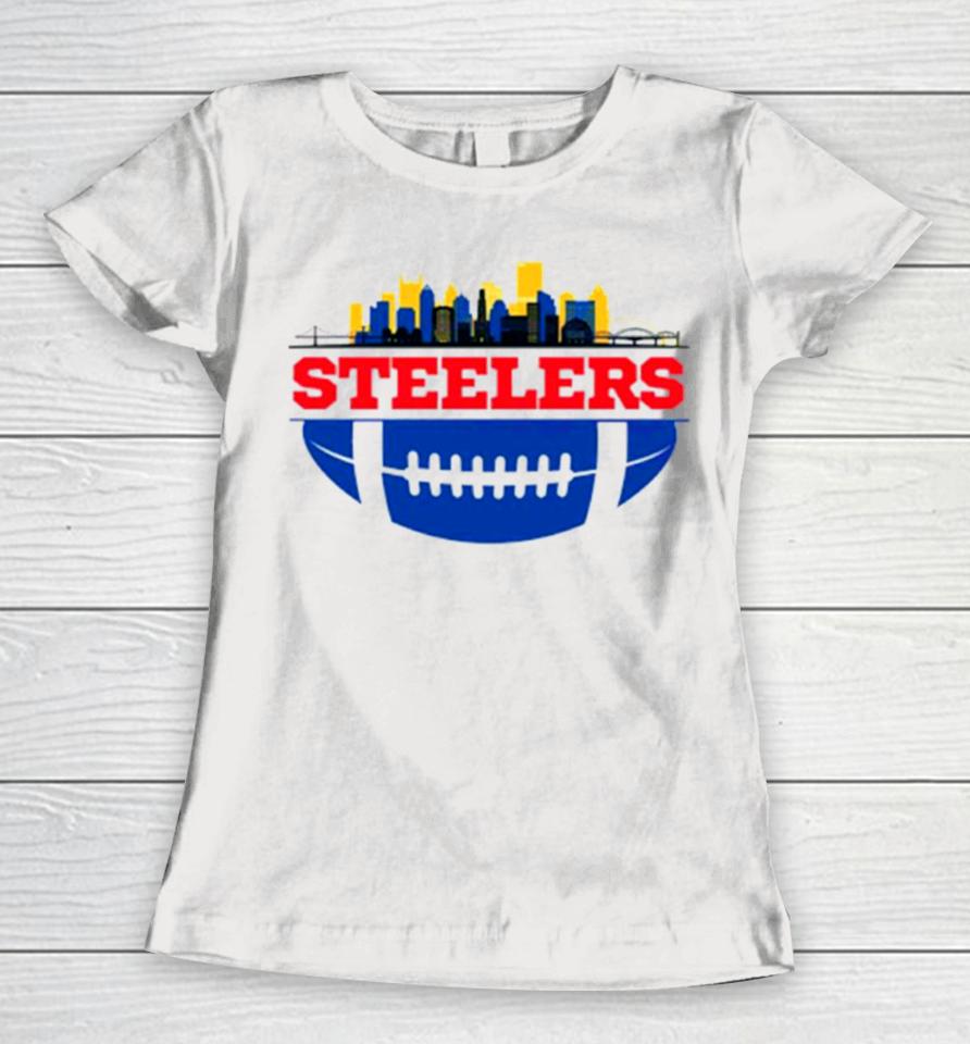 Nfl Pittsburgh Steelers Football Skyline Women T-Shirt