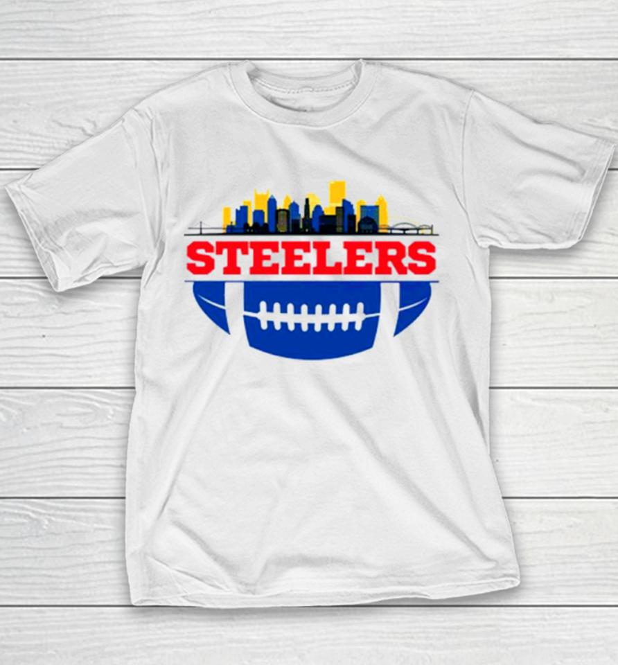 Nfl Pittsburgh Steelers Football Skyline Youth T-Shirt
