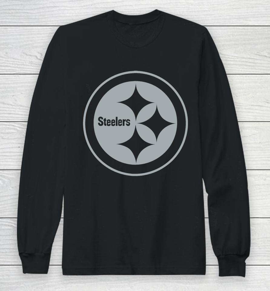 Nfl Pittsburgh Steelers Rflctv Name And Logo Long Sleeve T-Shirt