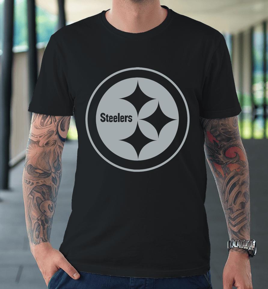 Nfl Pittsburgh Steelers Rflctv Name And Logo Premium T-Shirt