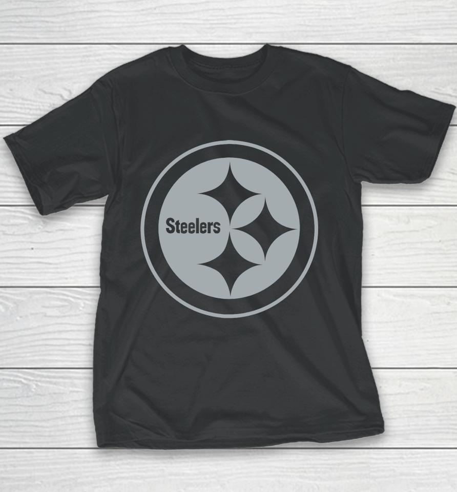Nfl Pittsburgh Steelers Rflctv Name And Logo Youth T-Shirt