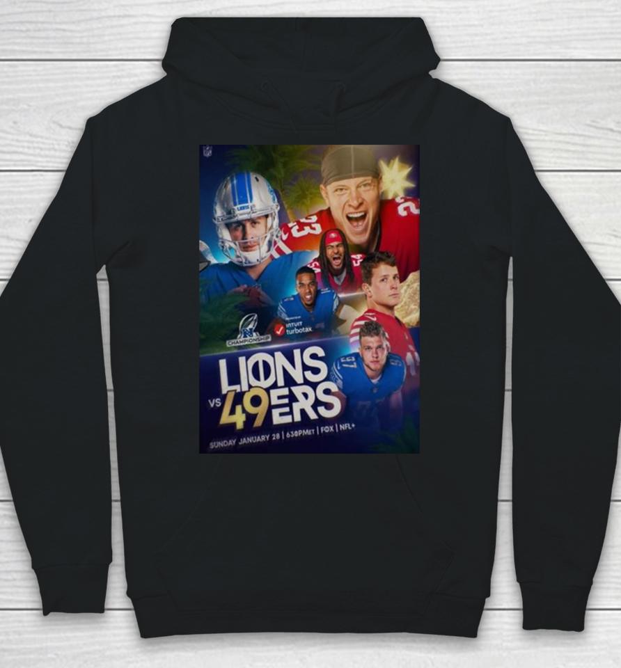 Nfl Playoffs Nfc Championship 2024 Detroit Lions Vs San Francisco 49Ers Matchup January 28Th Hoodie
