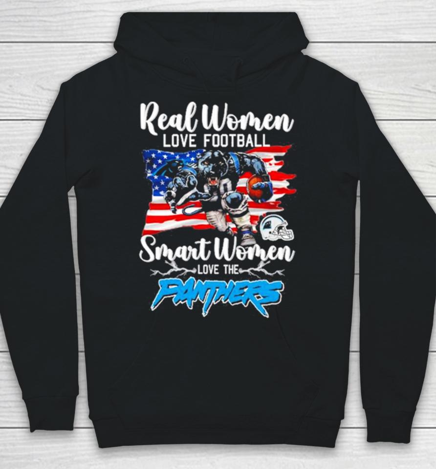 Nfl Real Women Love Football Smart Women Love The Carolina Panthers Mascot America Flag Hoodie