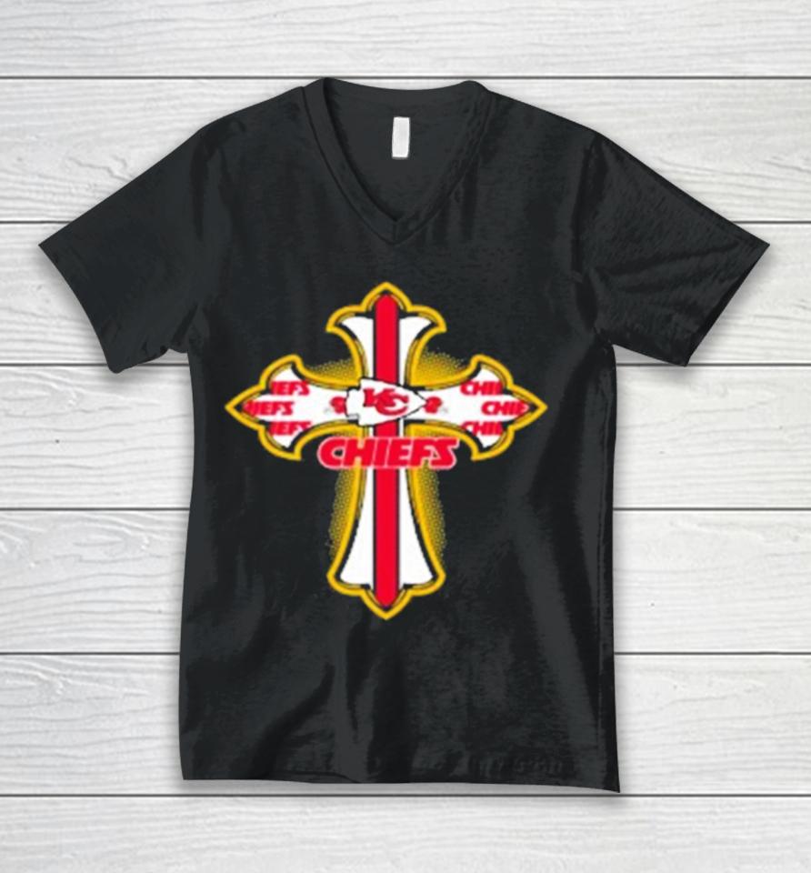 Nfl Red Crusader Cross Kansas City Chiefs 2024 Unisex V-Neck T-Shirt