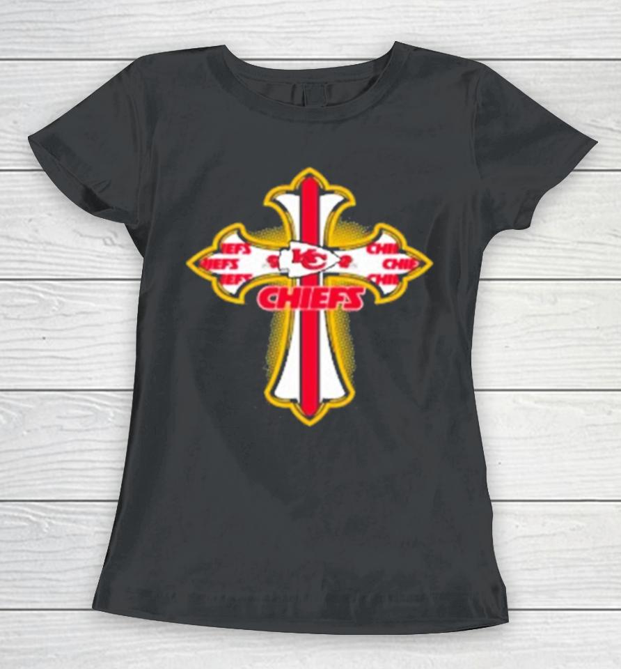 Nfl Red Crusader Cross Kansas City Chiefs 2024 Women T-Shirt