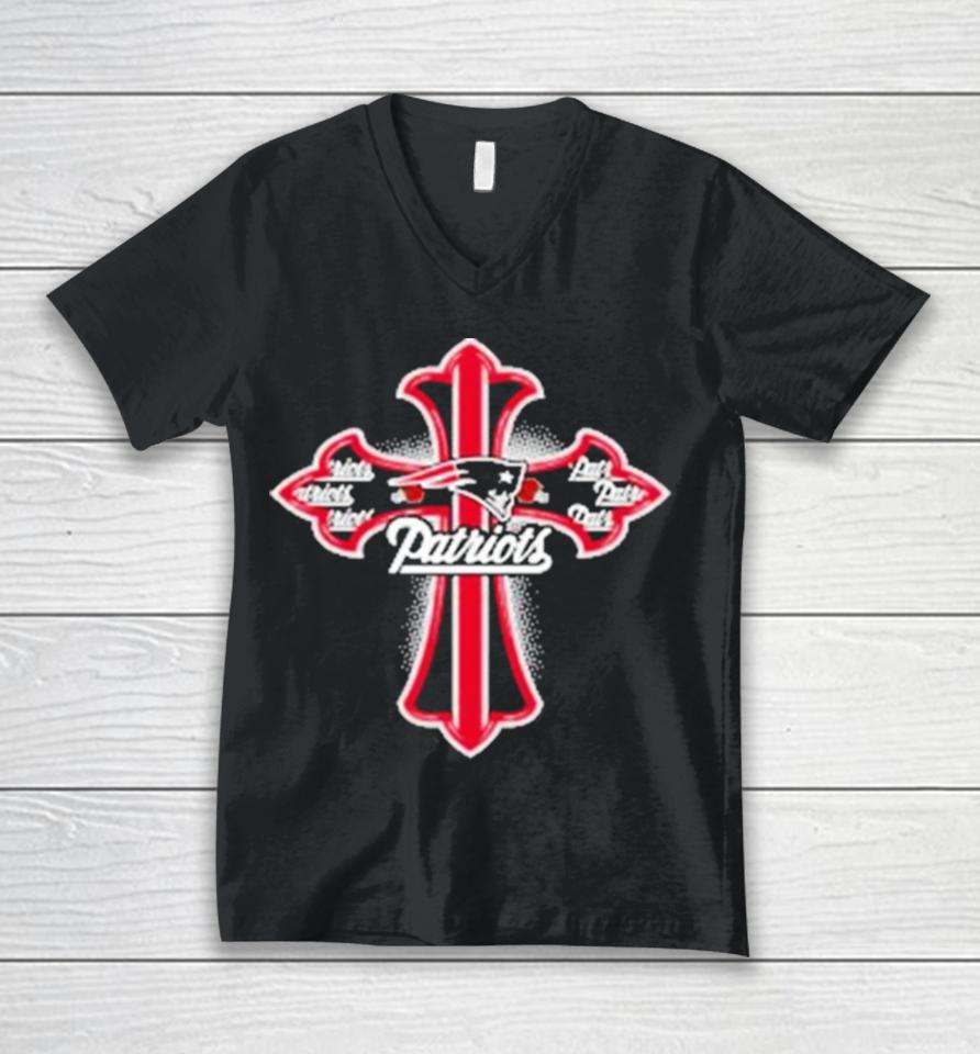 Nfl Red Crusader Cross New England Patriots 2024 Unisex V-Neck T-Shirt