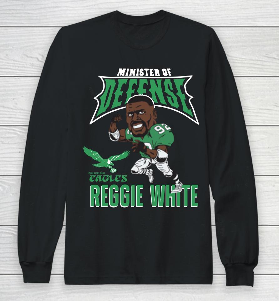 Nfl Reggie White Philadelphia Eagles Caricature Retired Tri-Blend Long Sleeve T-Shirt