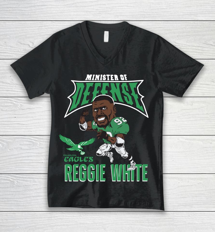 Nfl Reggie White Philadelphia Eagles Caricature Retired Tri-Blend Unisex V-Neck T-Shirt