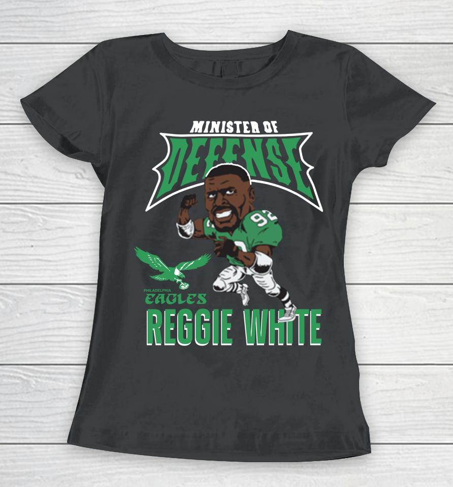 Nfl Reggie White Philadelphia Eagles Caricature Retired Tri-Blend Women T-Shirt