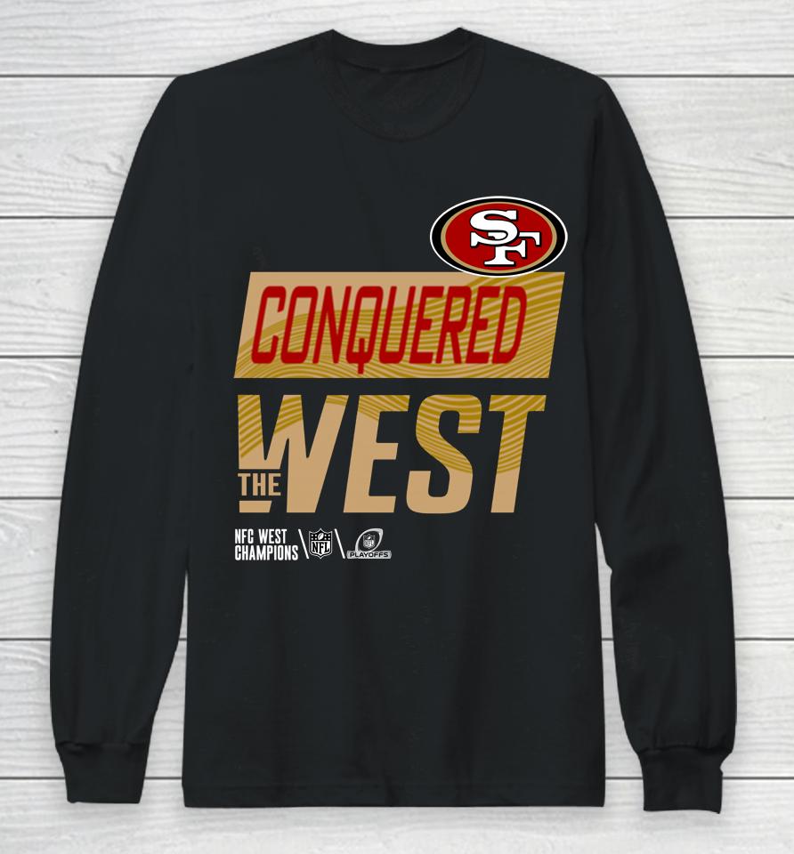 Nfl San Francisco 49Ers Scarlet 2022 Nfc West Division Champions Locker Room Trophy Collection Long Sleeve T-Shirt