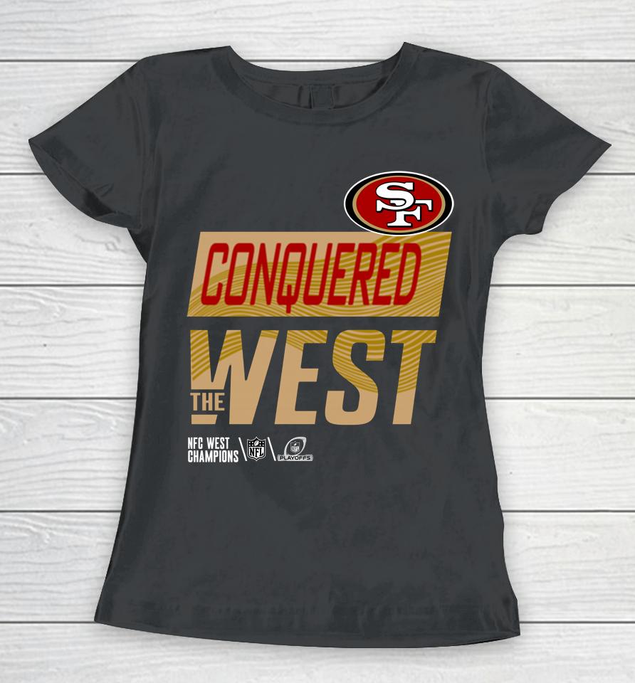 Nfl San Francisco 49Ers Scarlet 2022 Nfc West Division Champions Locker Room Trophy Collection Women T-Shirt