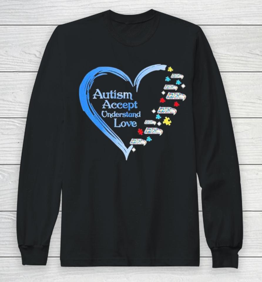 Nfl Seattle Seahawks Autism Accept Understand Heart Love Long Sleeve T-Shirt
