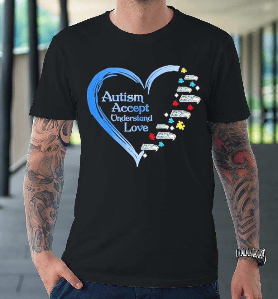 Nfl Seattle Seahawks Autism Accept Understand Heart Love Premium T-Shirt