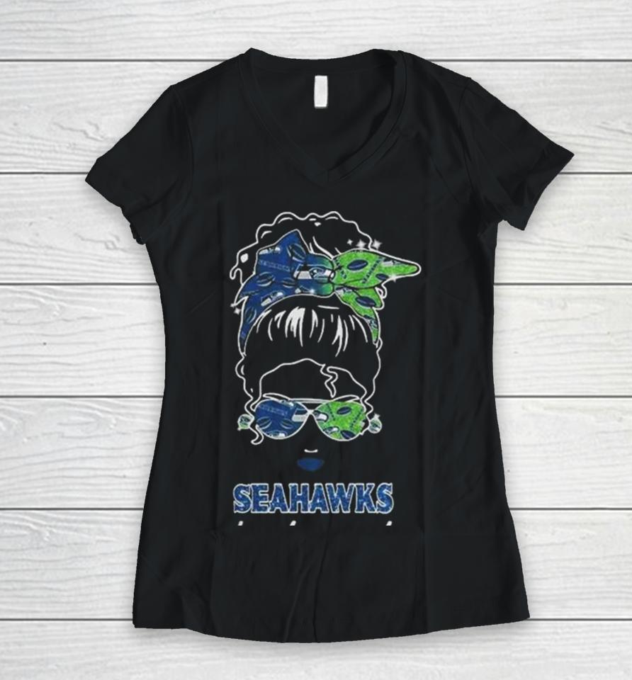 Nfl Seattle Seahawks Kind Of Girl 2024 Women V-Neck T-Shirt