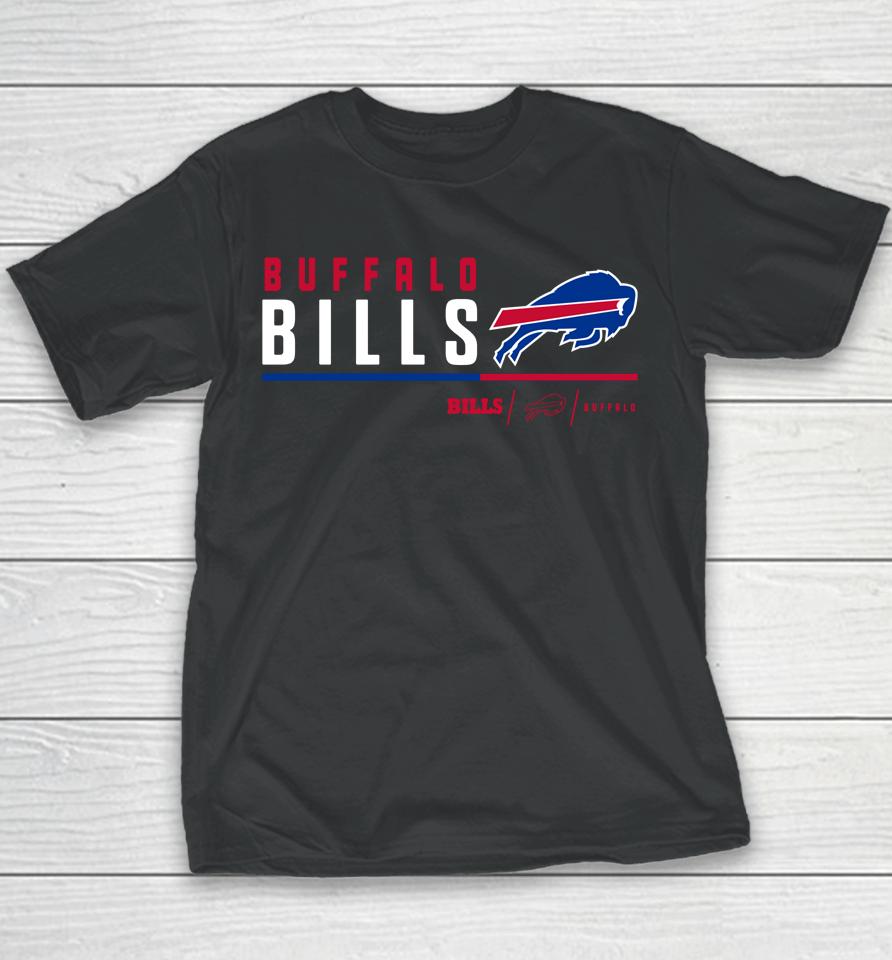 Nfl Shop 2022 Buffalo Bills Anthracite Prime Logo Split Youth T-Shirt