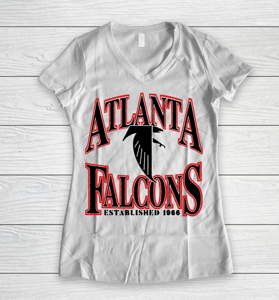 Nfl Shop Atlanta Falcons Playability Est 1966 Women V-Neck T-Shirt