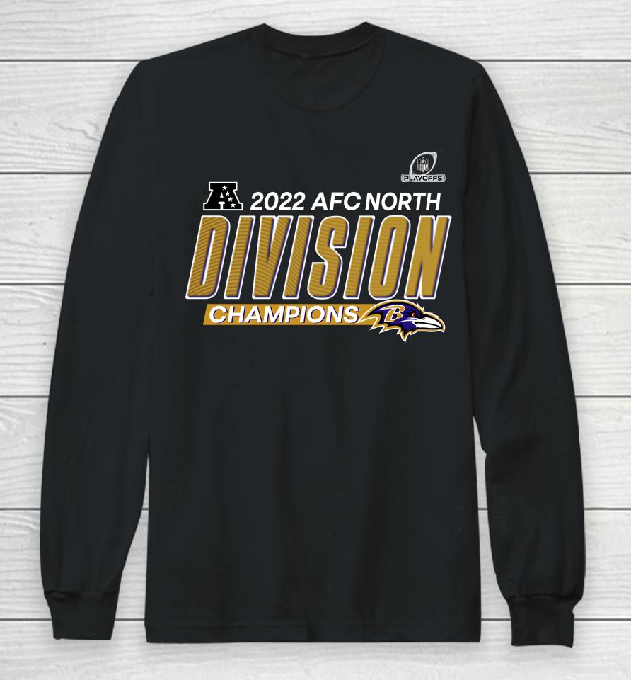 Nfl Shop Baltimore Ravens 2022 Afc North Division Champions Long Sleeve T-Shirt