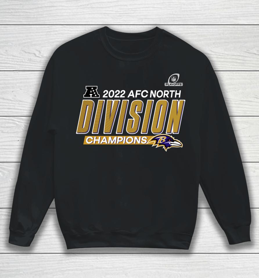 Nfl Shop Baltimore Ravens 2022 Afc North Division Champions Sweatshirt