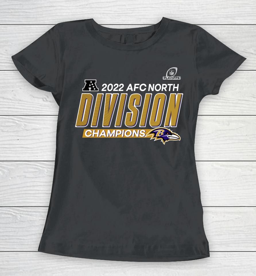 Nfl Shop Baltimore Ravens 2022 Afc North Division Champions Women T-Shirt