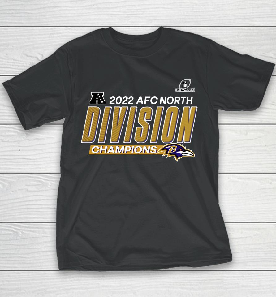Nfl Shop Baltimore Ravens 2022 Afc North Division Champions Youth T-Shirt