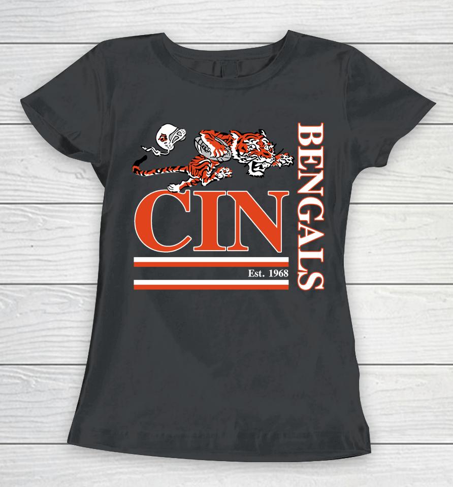 Nfl Shop Cincinnati Bengals Black Wordmark Logo Women T-Shirt
