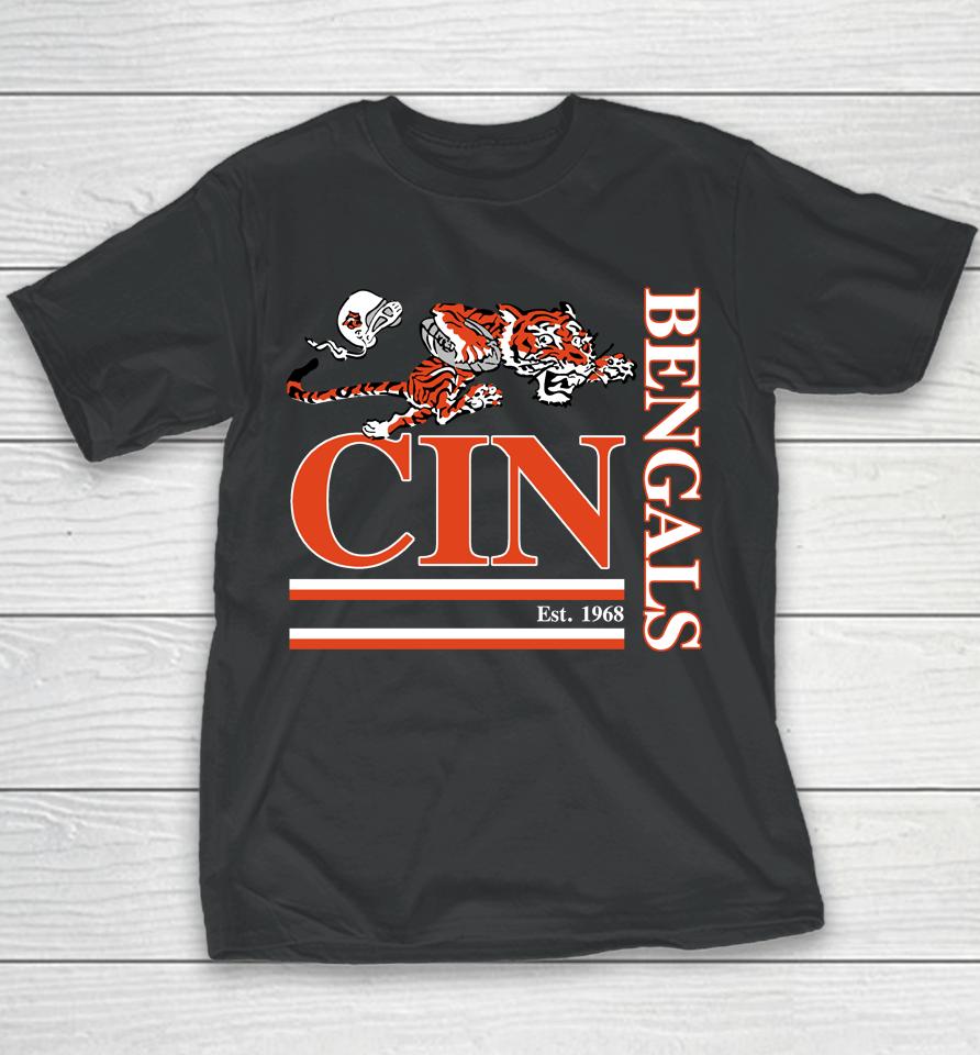 Nfl Shop Cincinnati Bengals Black Wordmark Logo Youth T-Shirt
