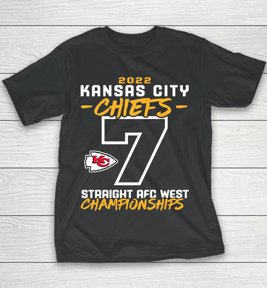 Nfl Shop Fanatics Kansas City Chiefs Seventh-Straight Afc West Division Championship Youth T-Shirt