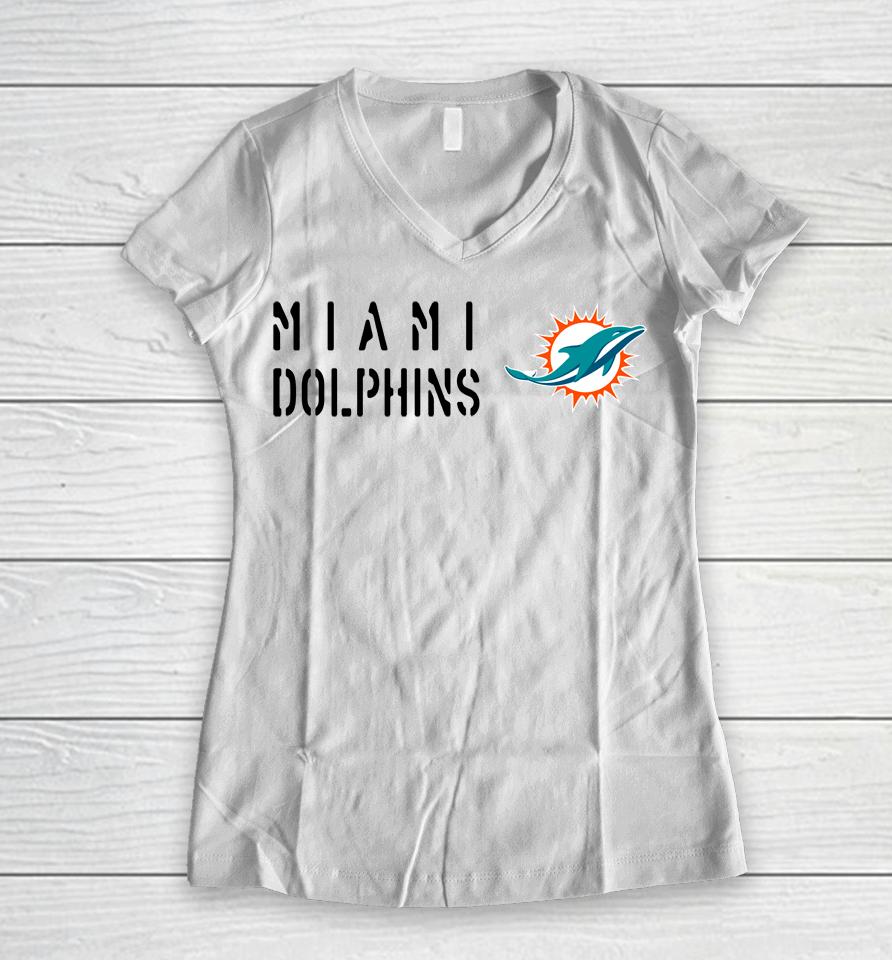 Nfl Shop Miami Dolphins 2022 Salute To Service Legend Women V-Neck T-Shirt