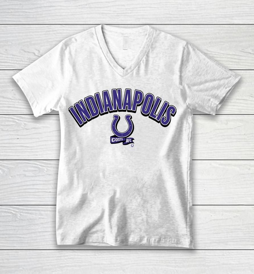 Nfl Shop New Era White Indianapolis Colts Sideline Chrome Unisex V-Neck T-Shirt