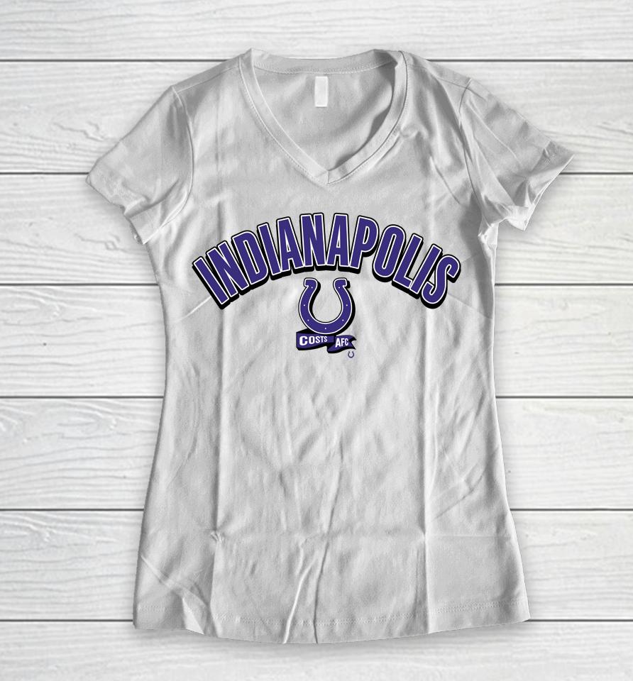 Nfl Shop New Era White Indianapolis Colts Sideline Chrome Women V-Neck T-Shirt