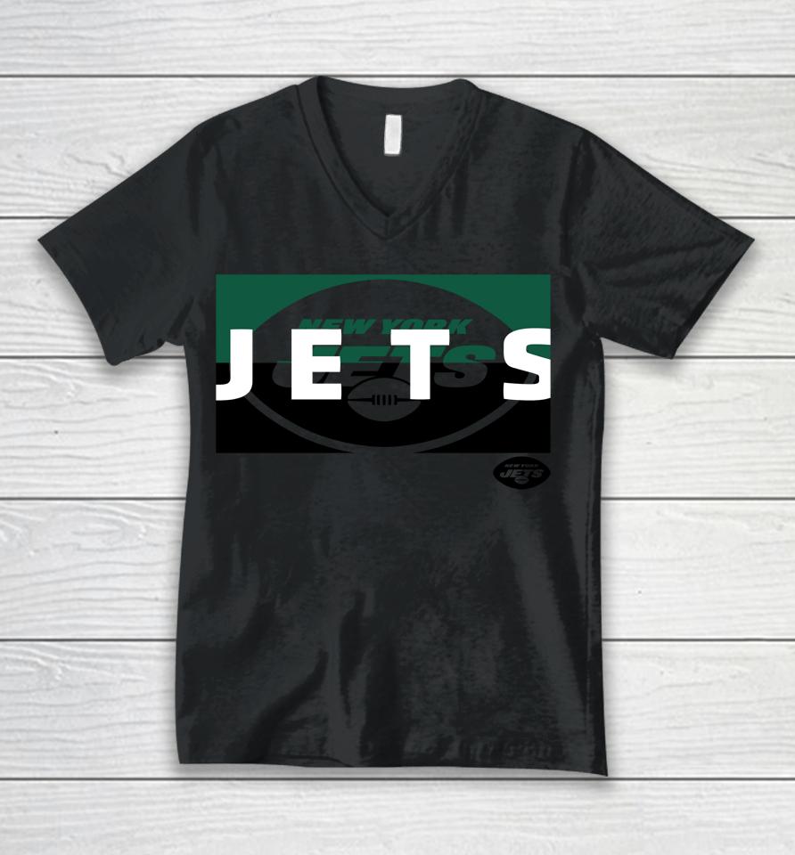 Nfl Shop New York Jets Square Off Grey Unisex V-Neck T-Shirt