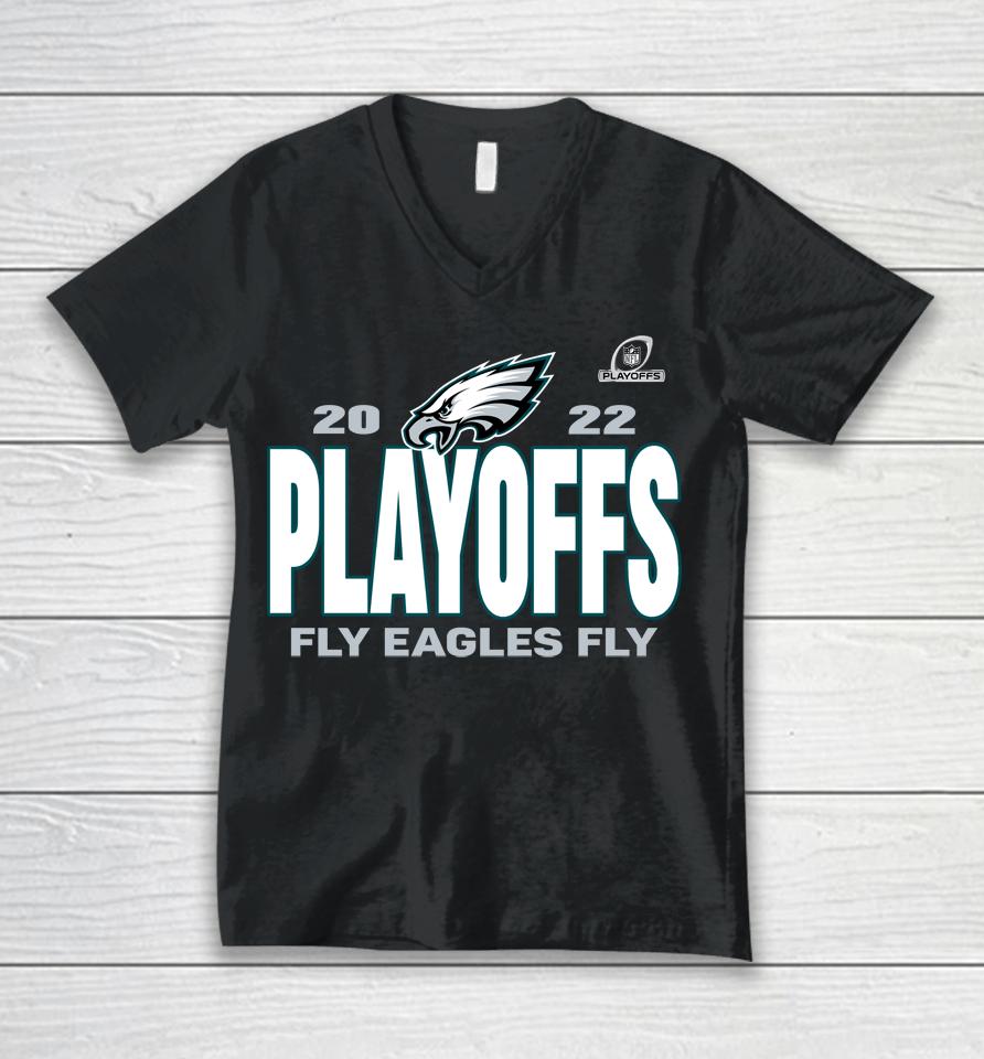 Nfl Shop Philadelphia Eagles 2022 Playoffs Our Time Black Unisex V-Neck T-Shirt