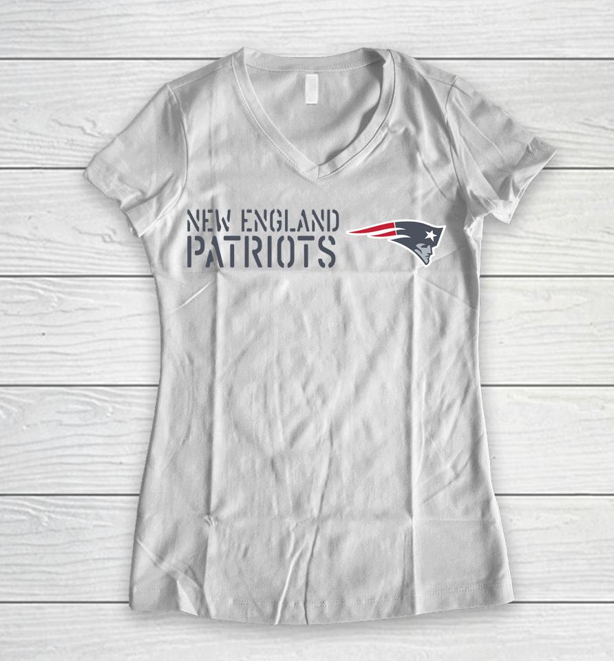 Nfl Shop Salute To Service New England Patriots 2022 Women V-Neck T-Shirt