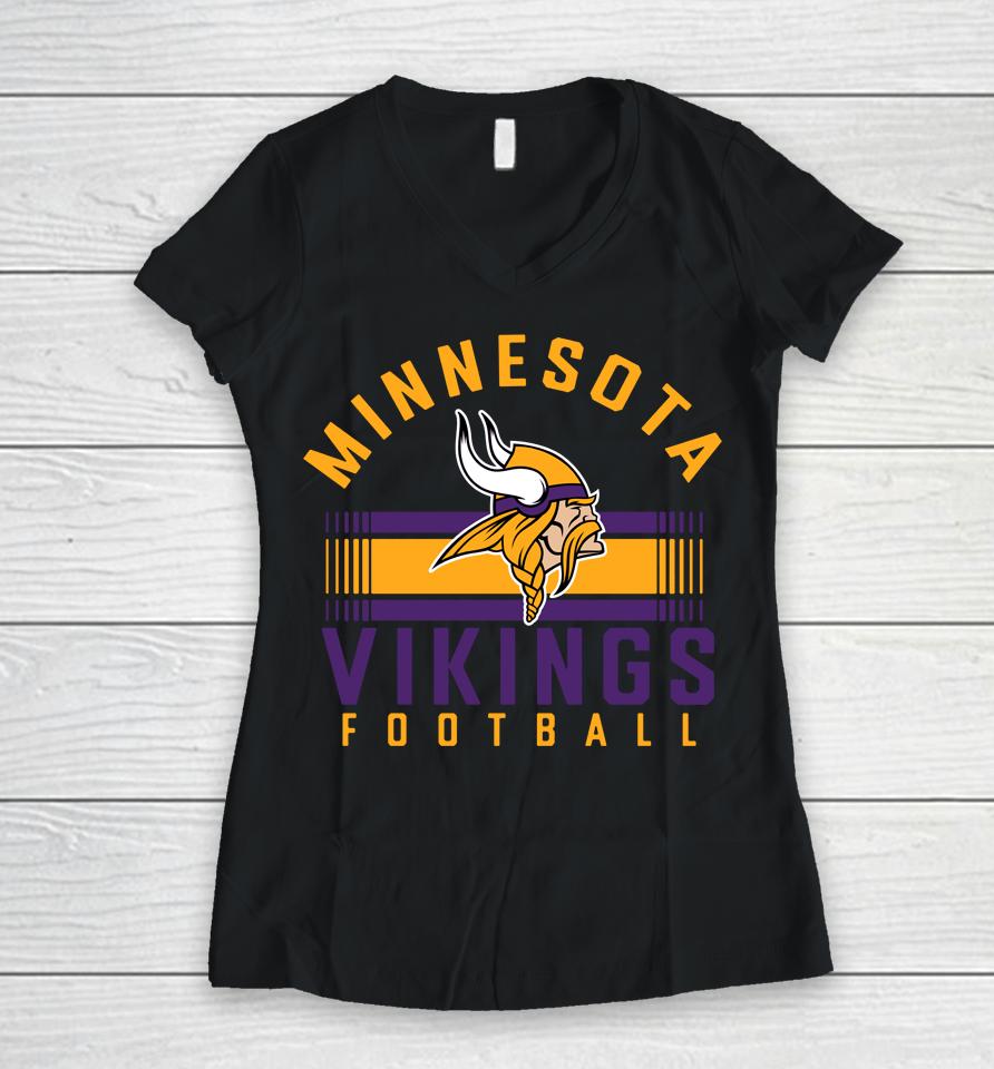 Nfl Shop Starter White Minnesota Vikings Prime Time Women V-Neck T-Shirt