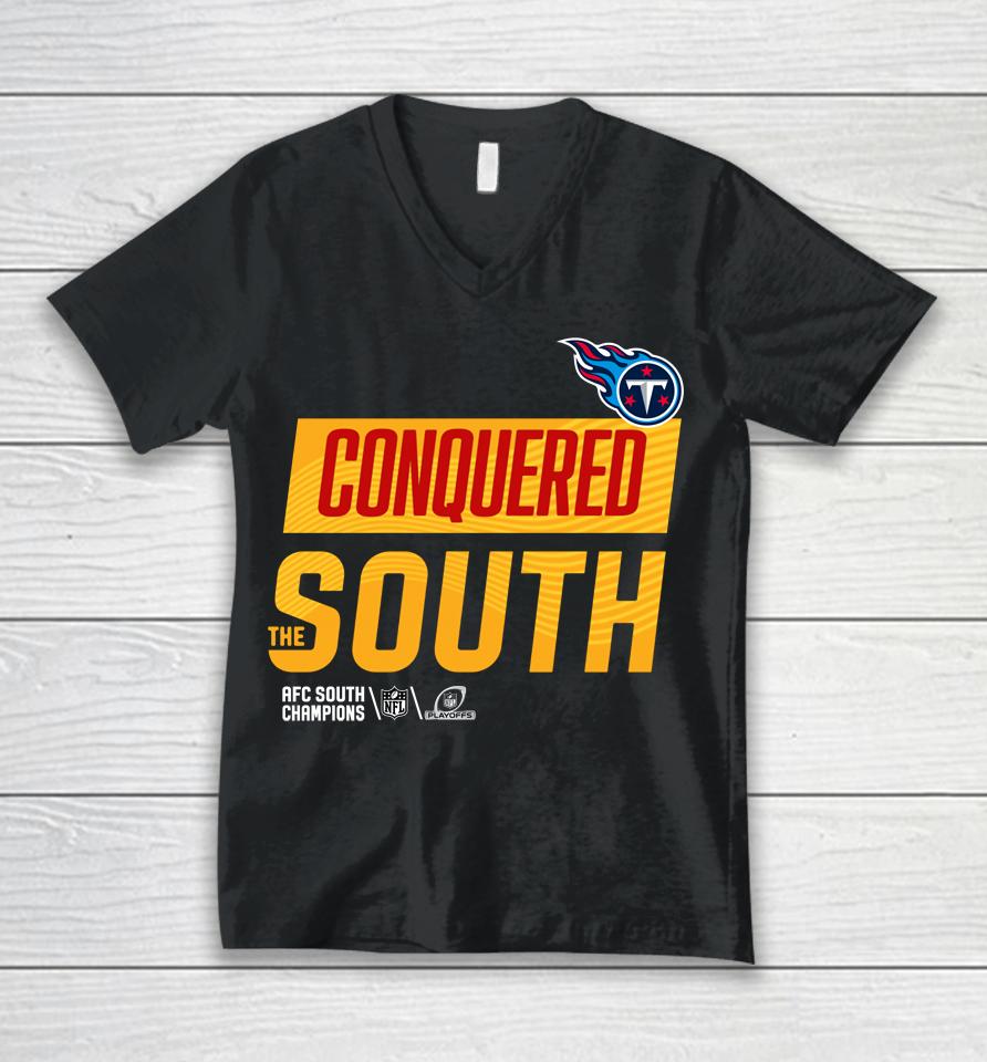 Nfl Shop Tennessee Titans 2022 Conquered The South Unisex V-Neck T-Shirt