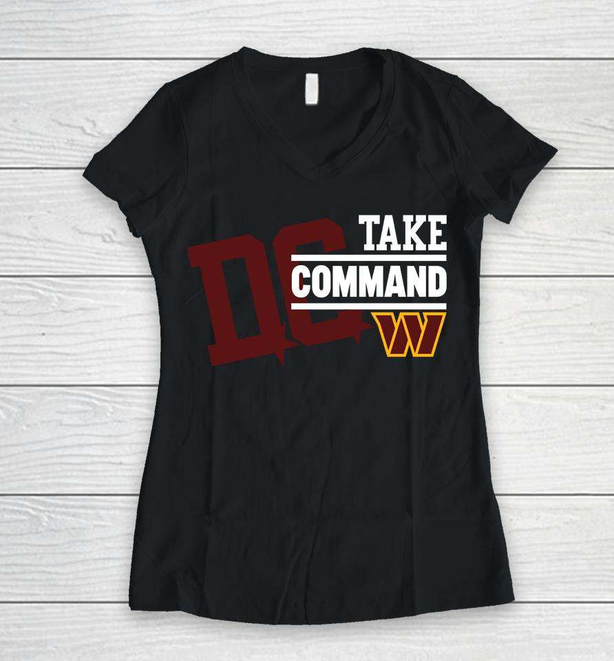 Nfl Shop Washington Commanders Take Command Women V-Neck T-Shirt