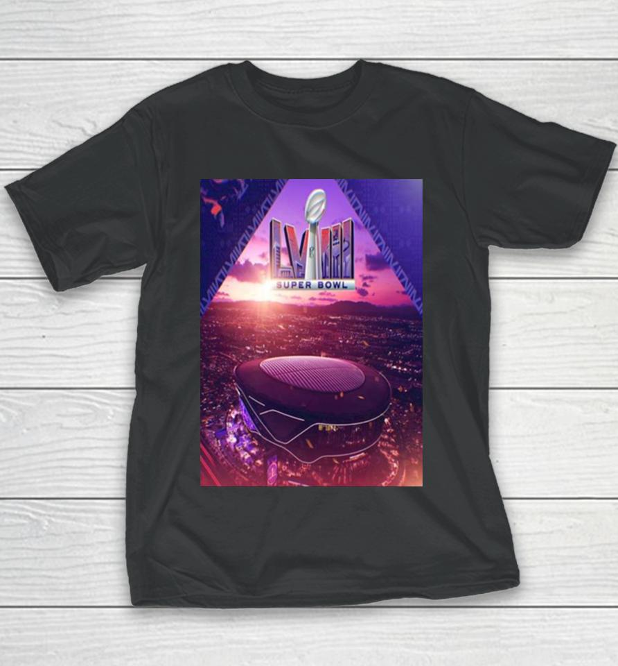 Nfl Super Bowl Lviii In Las Vegas 2024 Allegiant Stadium Youth T-Shirt
