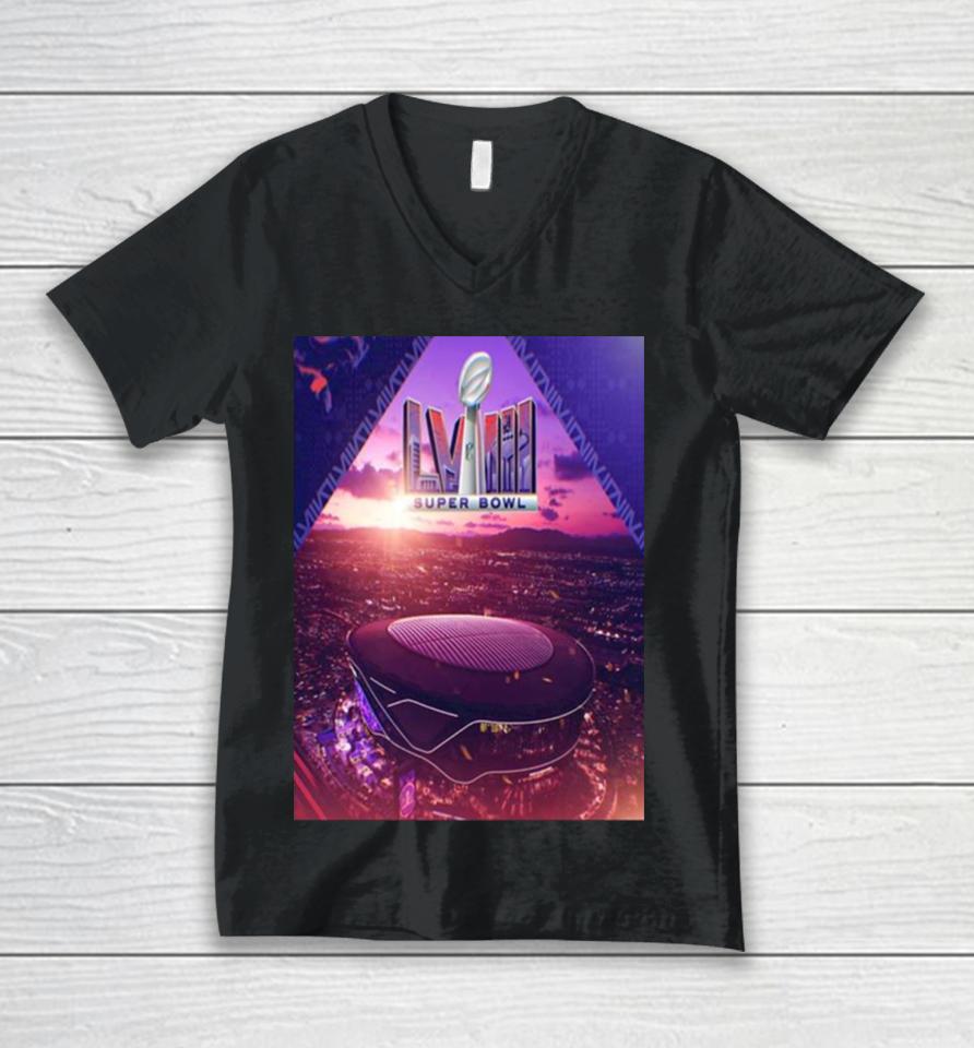Nfl Super Bowl Lviii In Las Vegas 2024 Allegiant Stadium Unisex V-Neck T-Shirt