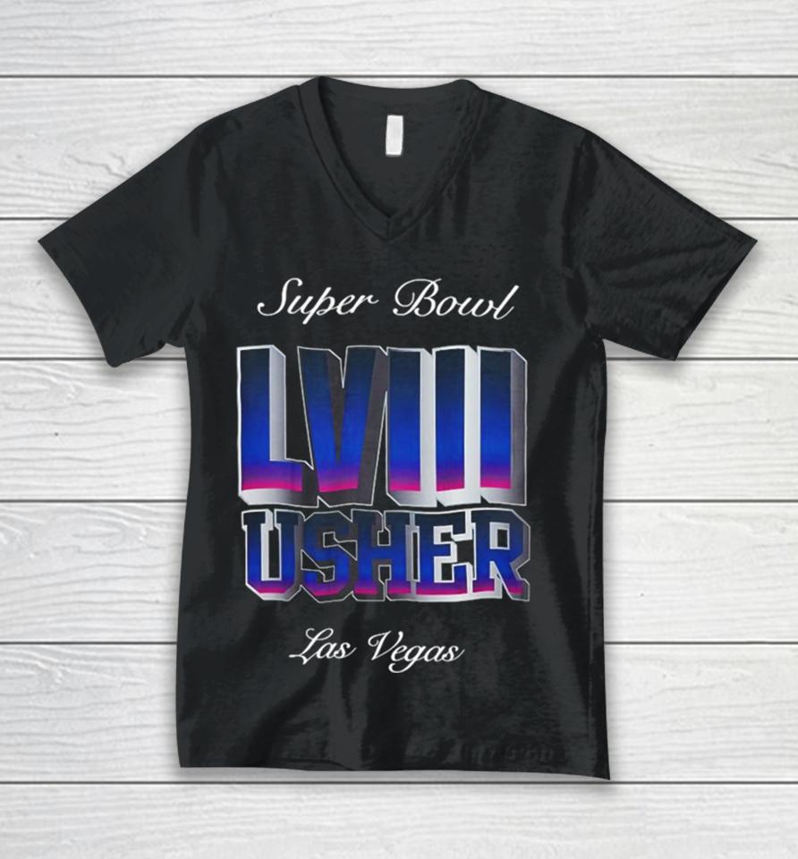 Nfl Super Bowl Lviii X Usher 2024 Unisex V-Neck T-Shirt