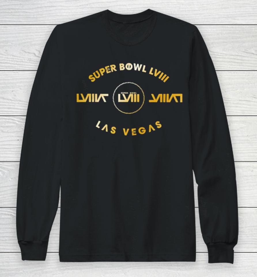 Nfl Team Apparel Super Bowl Lviii Luxury Black Tee Long Sleeve T-Shirt