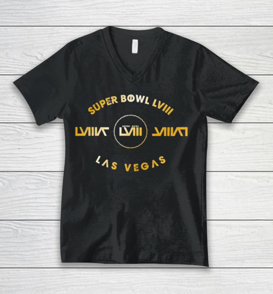 Nfl Team Apparel Super Bowl Lviii Luxury Black Tee Unisex V-Neck T-Shirt