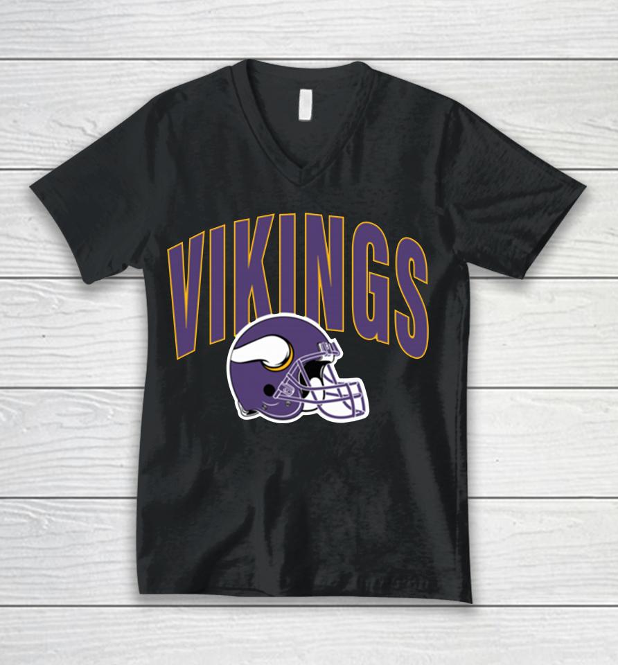 Nfl Team Minnesota Vikings Team Athletic Black Unisex V-Neck T-Shirt