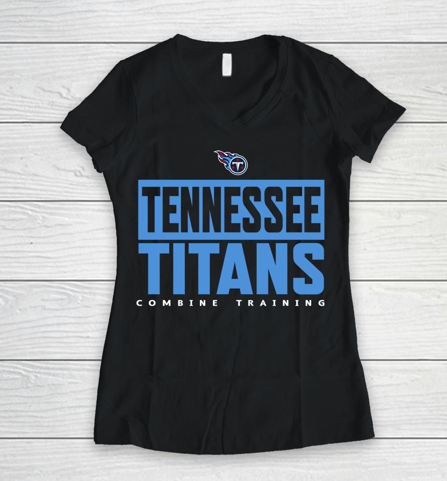 Nfl Tennessee Titans New Era Combine Training Women V-Neck T-Shirt