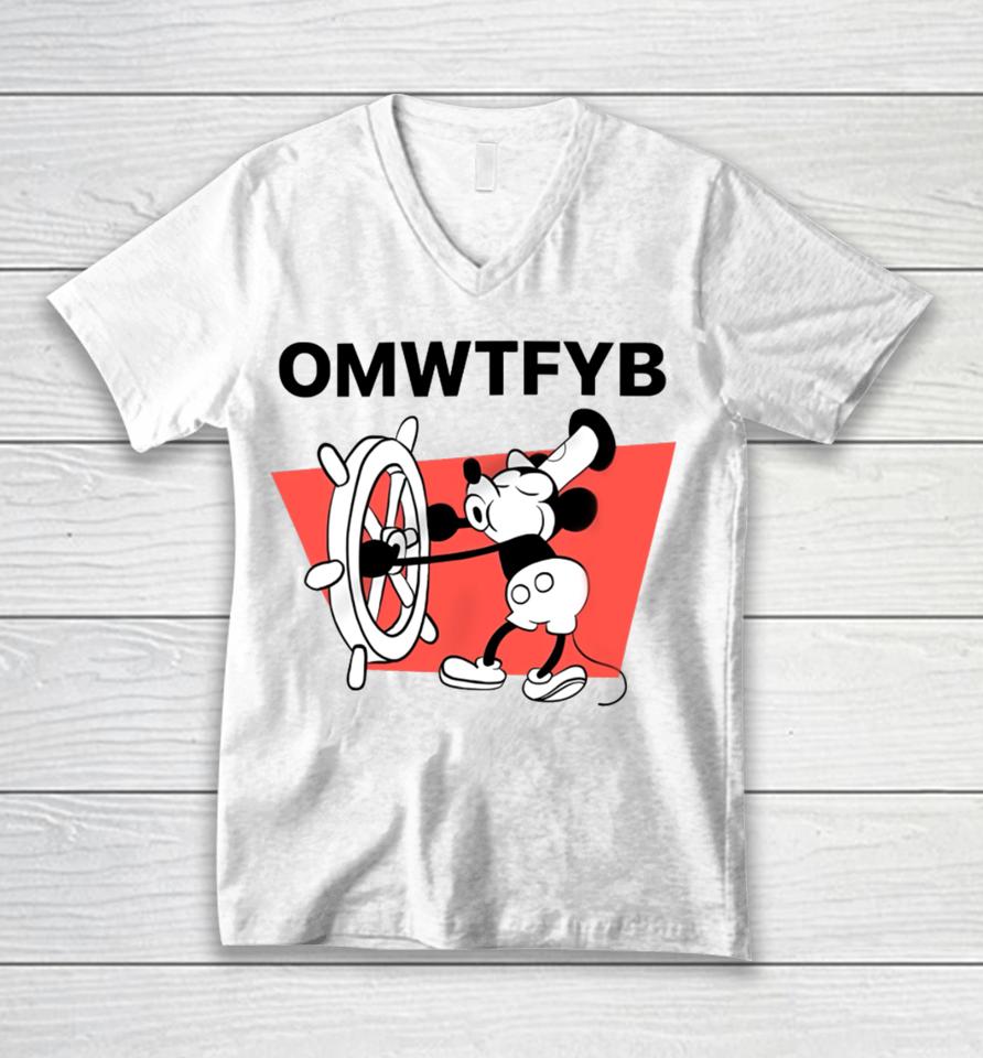 Nhearts Mickey Mouse Omwtfyb Unisex V-Neck T-Shirt
