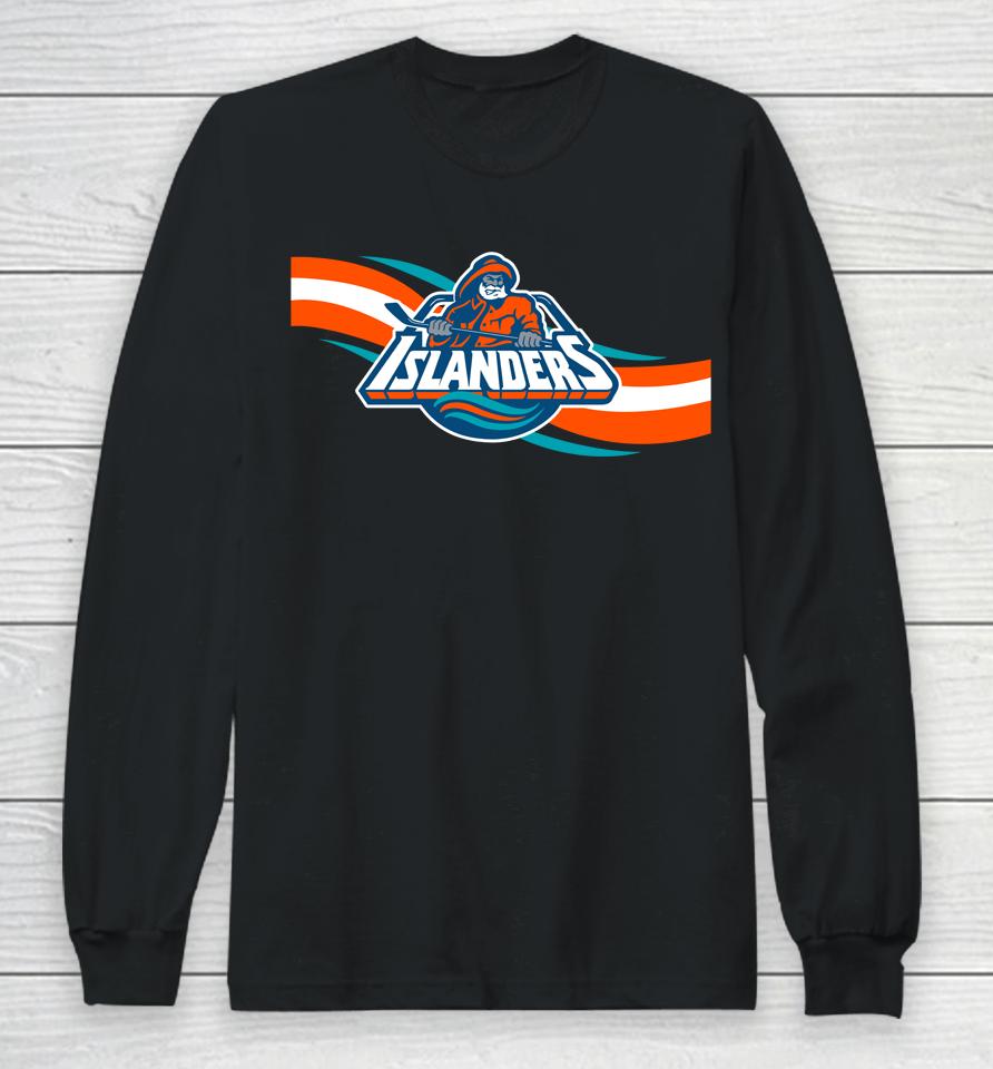 Nhl 2022 New York Islanders Navy Team Jersey Inspired Long Sleeve T-Shirt