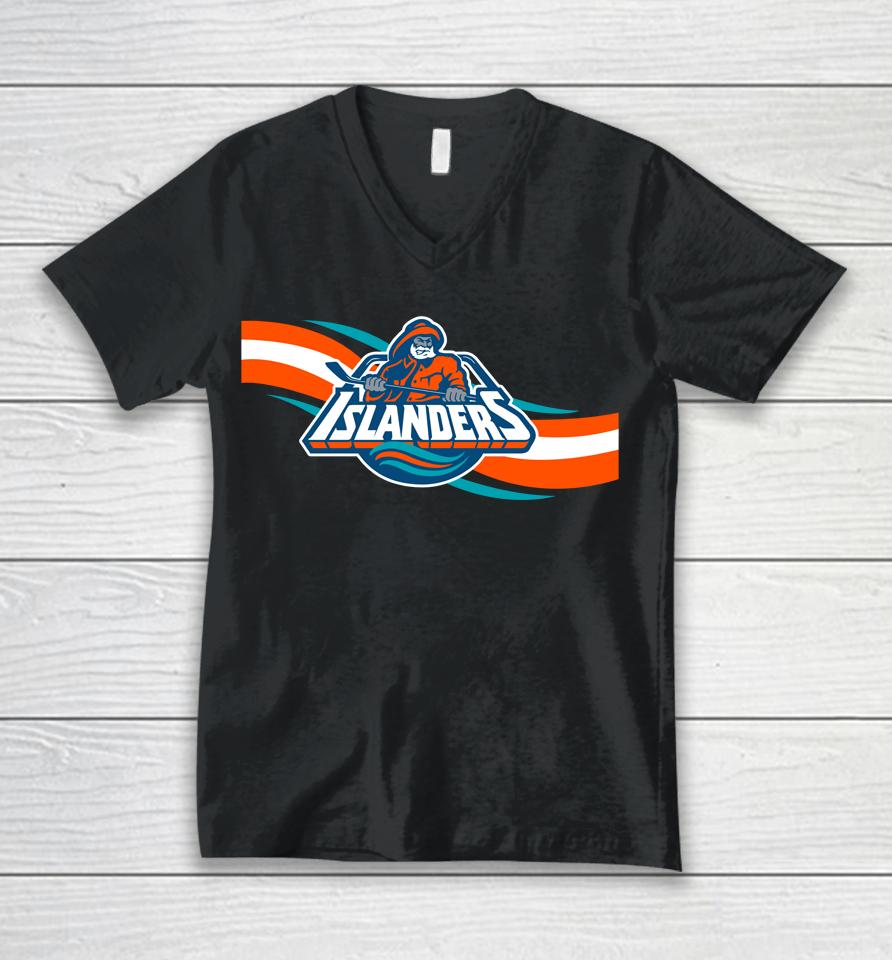 Nhl 2022 New York Islanders Navy Team Jersey Inspired Unisex V-Neck T-Shirt
