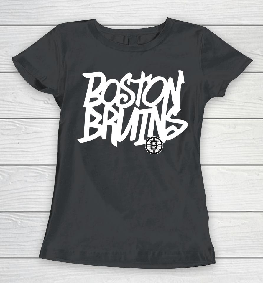 Nhl 2023 Boston Bruins Levelwear Richmond Graffiti Women T-Shirt