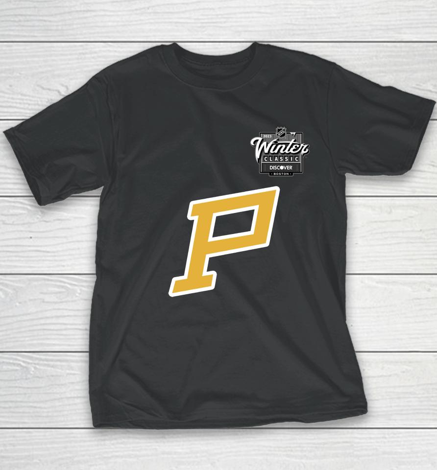 Nhl 2023 Winter Classic Bonton Pittsburgh Penguins Logo Youth T-Shirt