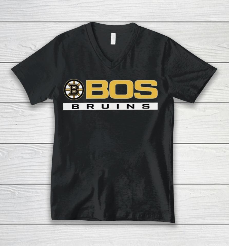 Nhl Boston Bruins Logo Grey Tri Blend Unisex V-Neck T-Shirt