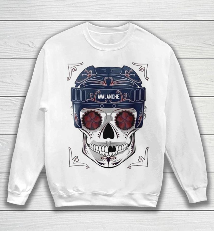Nhl Colorado Avalanche Skull Dia De Los Muertos Hockey Logo Sweatshirt